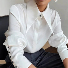 Elegant Satin Office Casual Shirt