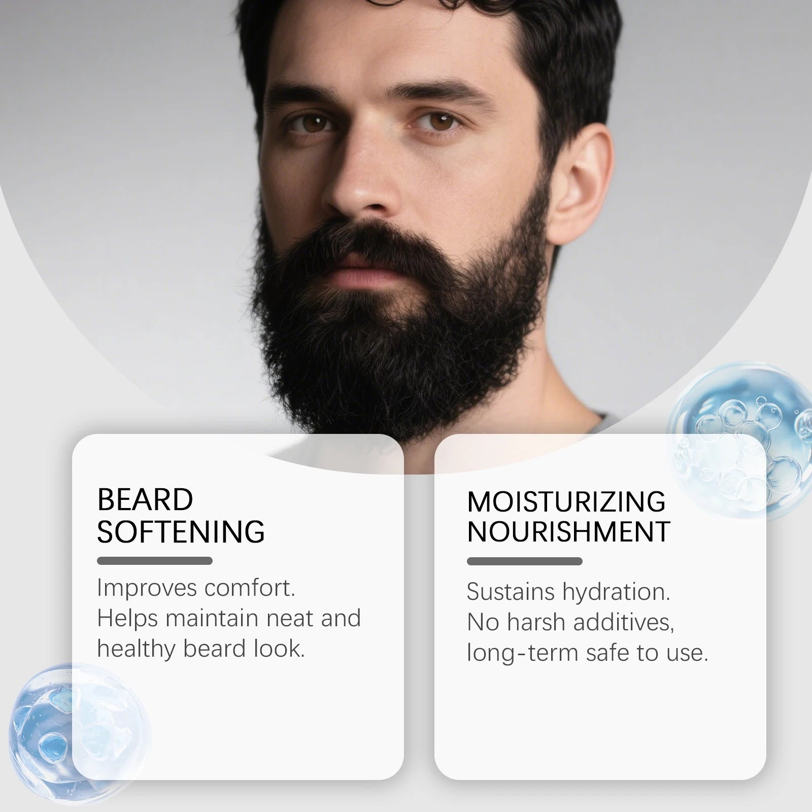 Men Biotin Beard Oil Soften Rough Beard Whiskey Sandalwood Beard Care Oil Hydrate Soothe Under-Beard Skin Men Facial Hair Serum