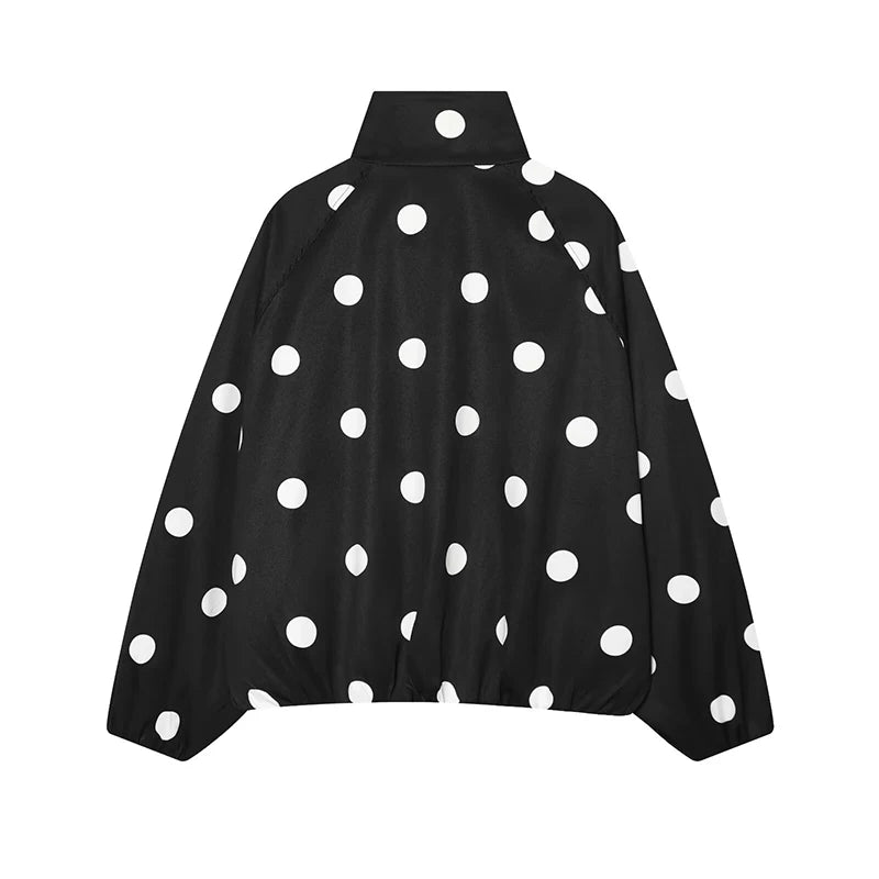 Women's Jackets Fashion Polka Dot Jacket Autumn Women Long Sleeve Loose Jackets Coats Streetwear Female Outerwear Tops