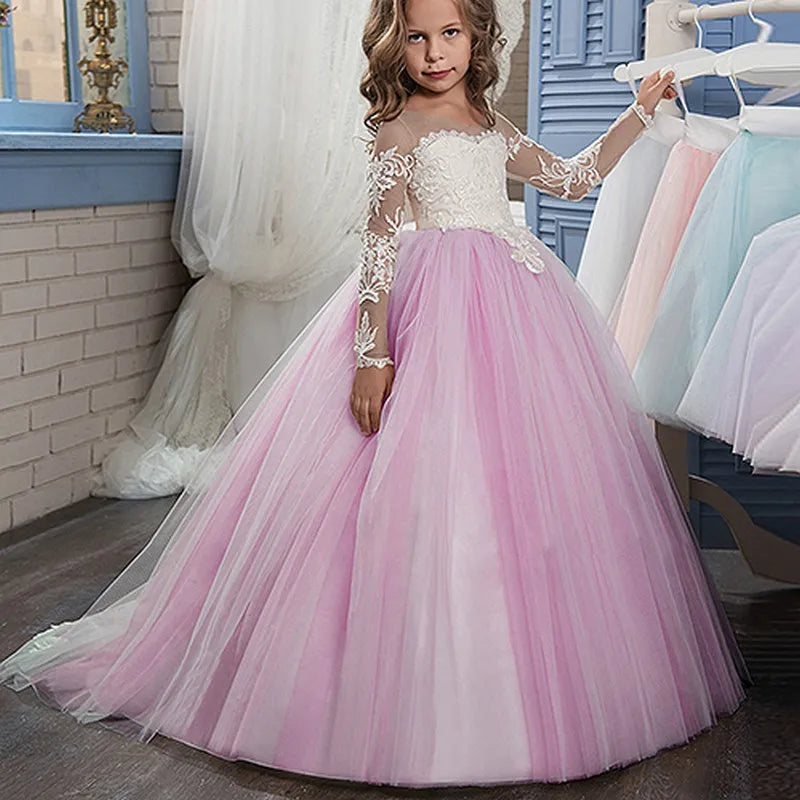 Lace Ball Gown Flower Dress