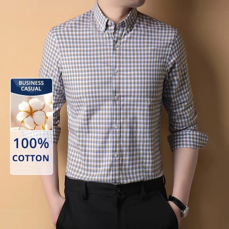 Premium Cotton Checkered Slim Shirt