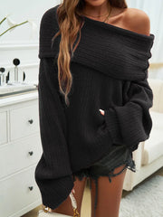 Elegant Off Shoulder Knit Pullover