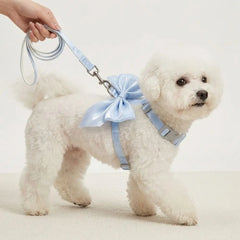 Pet Accessories Adjustable Pet Harness Cute Bow Breathable Dog Chest Strap Escape-Proof Comfort Cat Leash for Dogs Puppy Rabbit