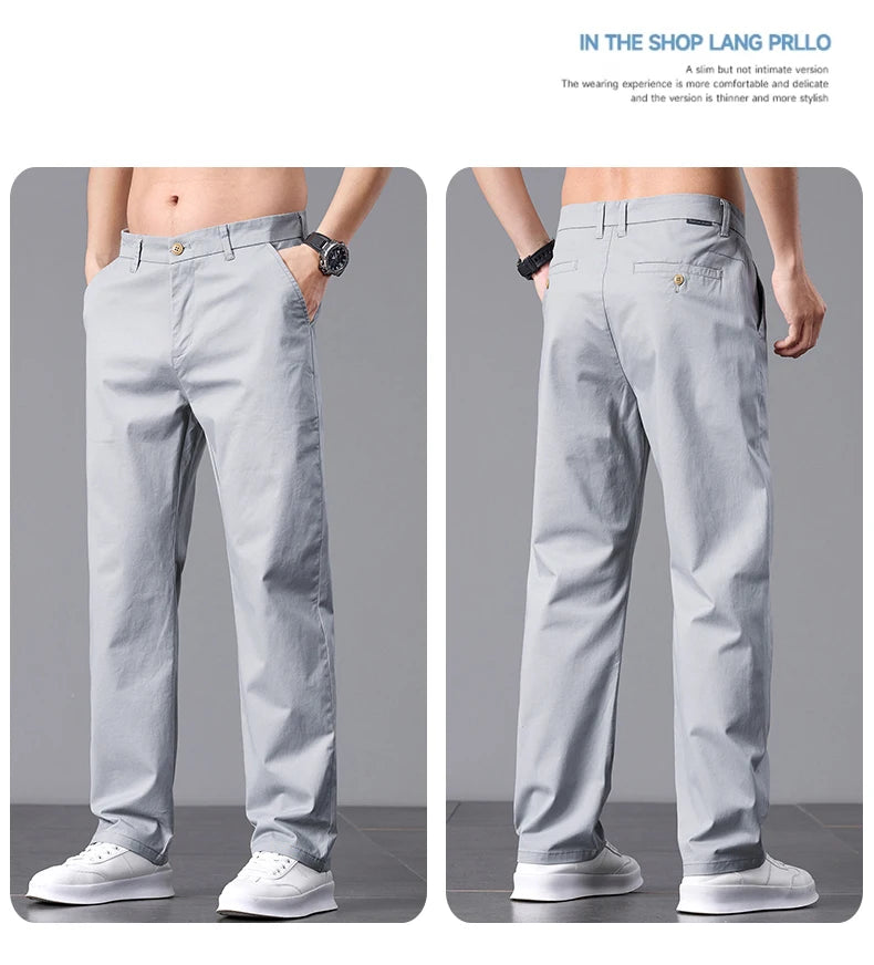 Stretch Cotton Straight Golf Trousers