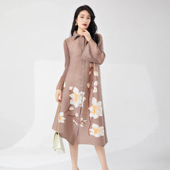 Elegant Pleated Loose Maxi Dress