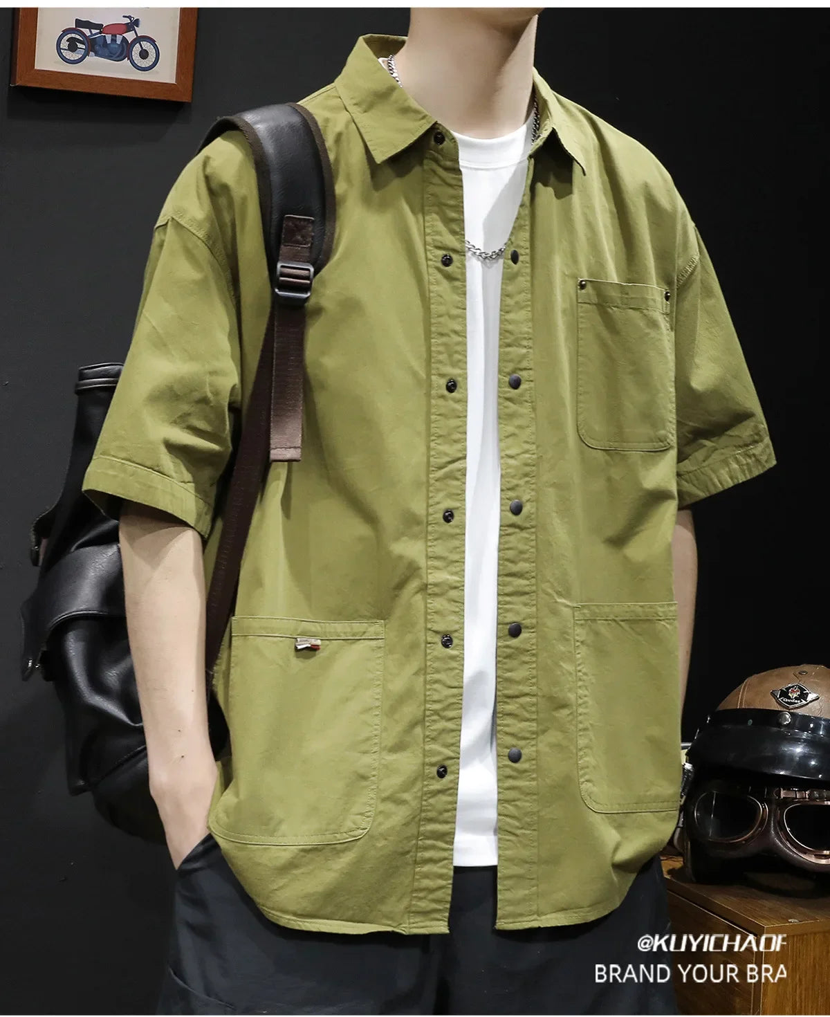 Trendy Casual Zipper Shirt Men