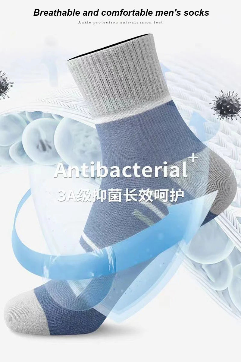 Men’s Breathable Cotton Crew Socks – 6-Pair Set