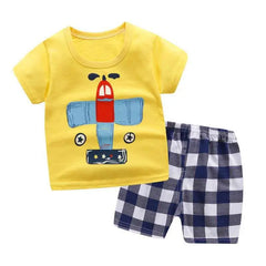 Plaid Summer Baby Outfit Set