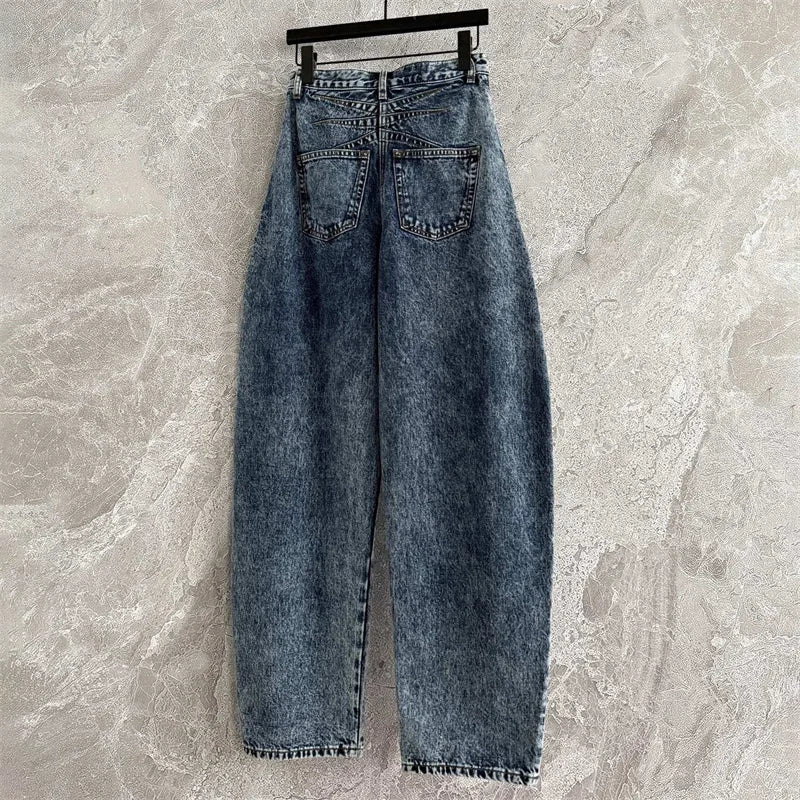 High Waist Straight Denim Pants
