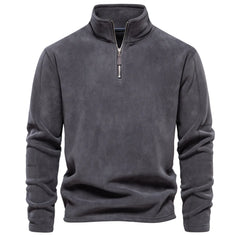 Thick Fleece Zip Neck Pullover