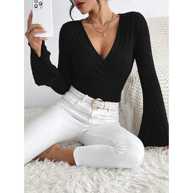 Tops for Woman Clothing Shoujo Clothes Women Women's Cropped Long Sleeve T-shirt Longsleeve Female Top T-shirts Pulovers Tees