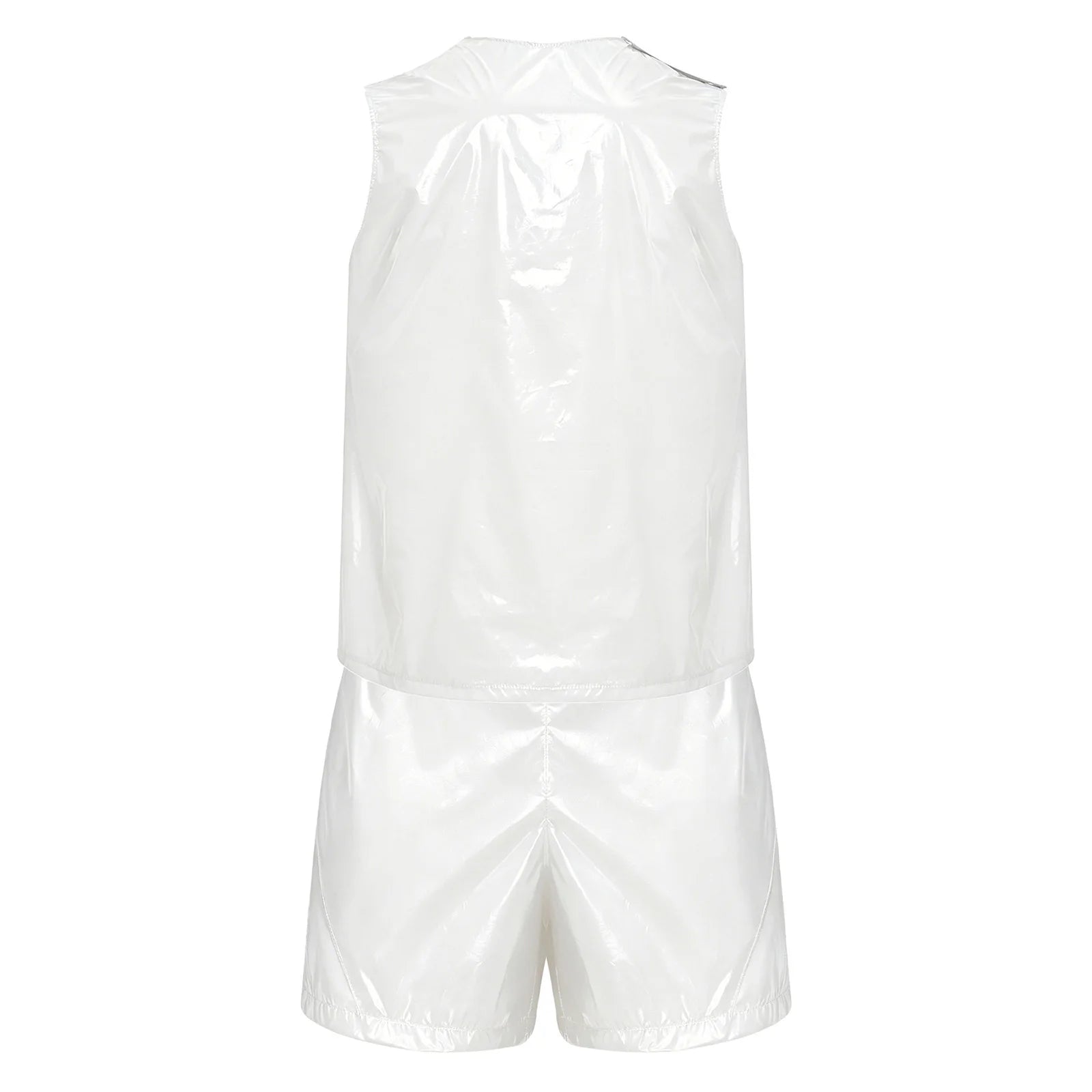 Mens Special Needs Waterproof Sweat Tracksuit Tank Tops And Sides Buttons Boxer Shorts Two Pieces Outfit Adaptive Clothing