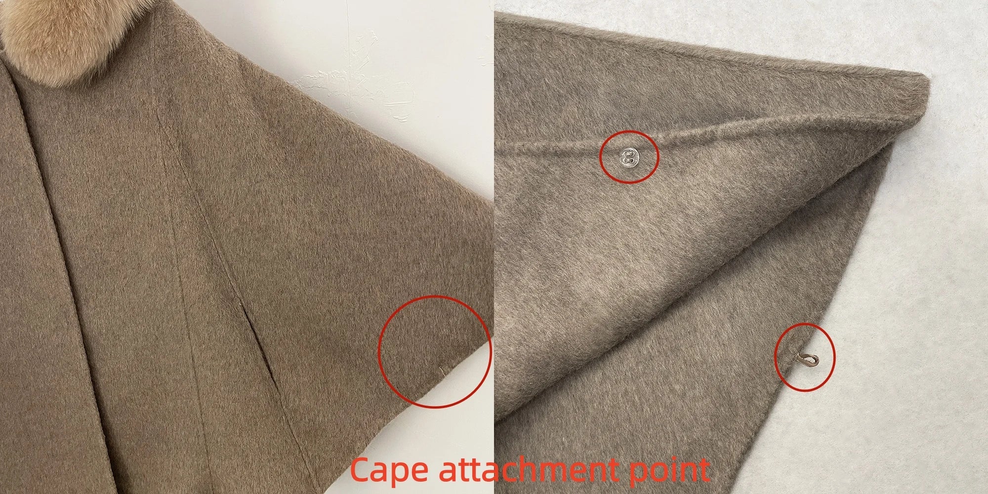 Hooded Fur Trim Wool Coat