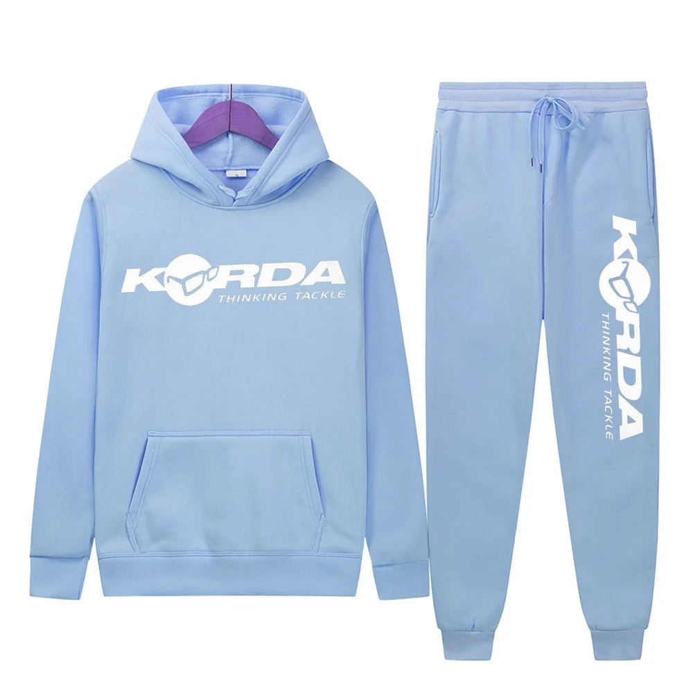 Men's Women 2Pcs Sets Fleece Sweatshirt Hoodies Pants Korda Inspired Tribute Male Sportswear Tracksuits Unisex Ensemble Homme