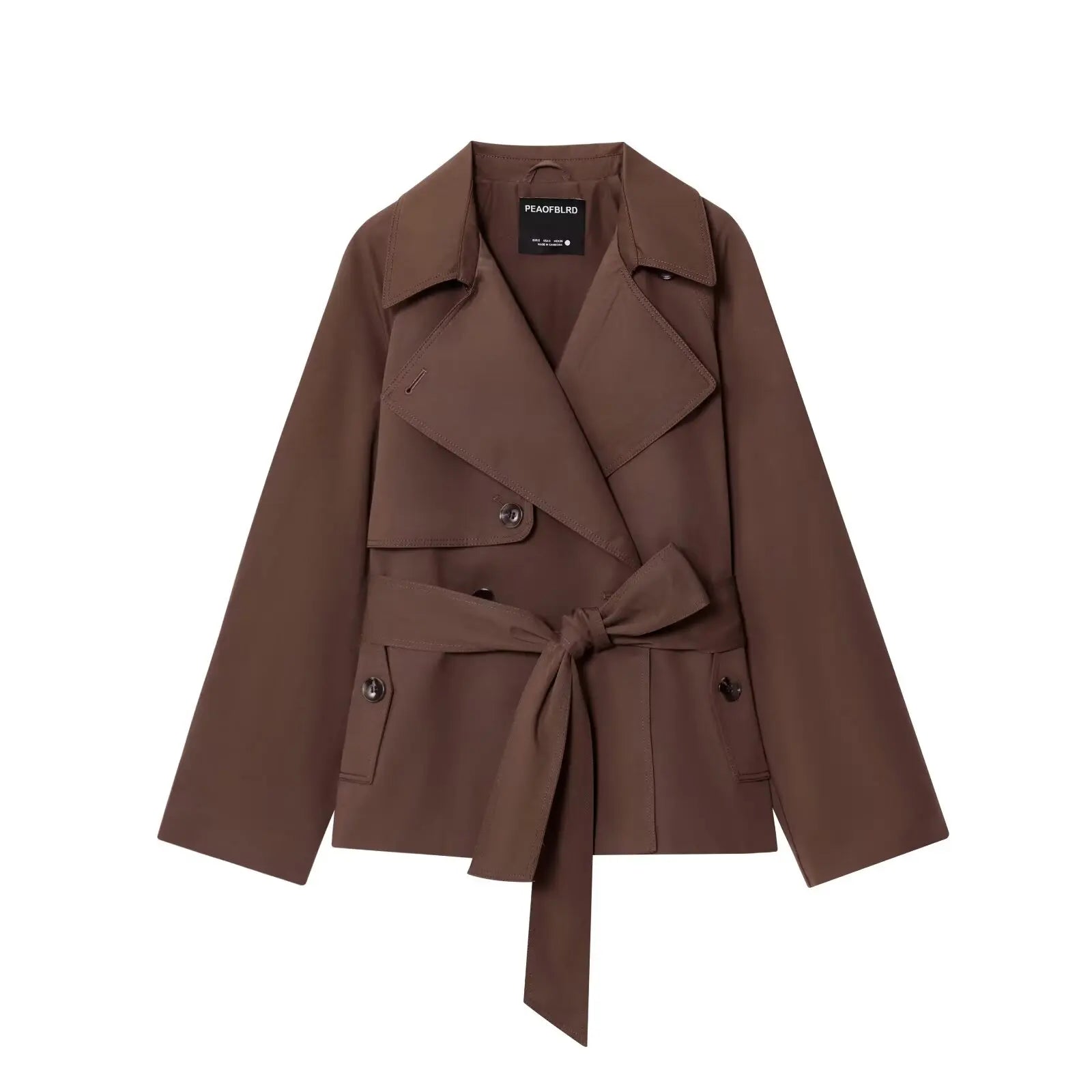 Women's Jackets Autumn 2026 New Fashion Short Trench Coats Chic Lapel Loose Elegant Women long-sleeved Warm Autumn Street Jacket