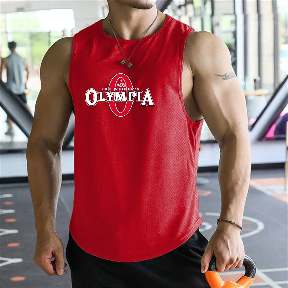 2026  Bodybuilding Sports Tank Tops Men Gyms Fitness Workout Sleeveless Shirt Male Summer Loose Undershirt Running men Vest