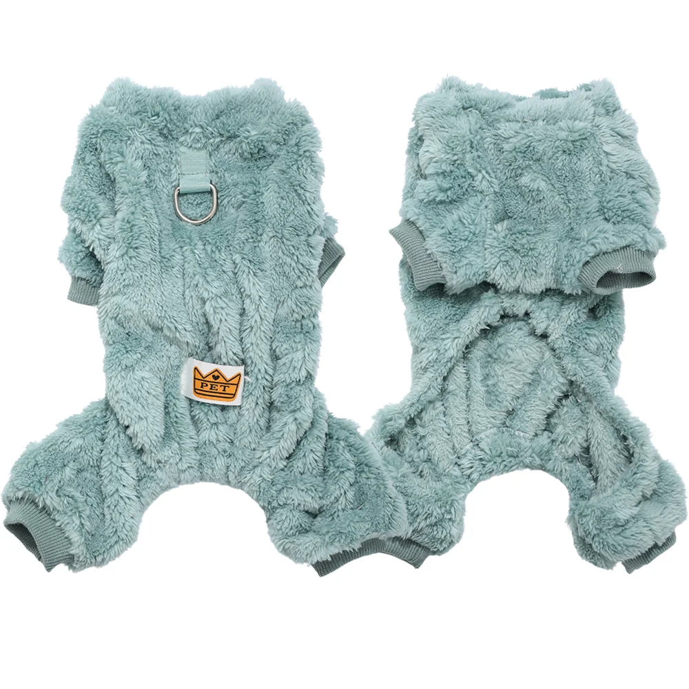 Pet Dog Clothes Cozy Soft Fleece Puppy Cat Jumpsuit For Small Medium Dogs Cats Winter Warm Clothes With Elasicity Yorkshire Pug
