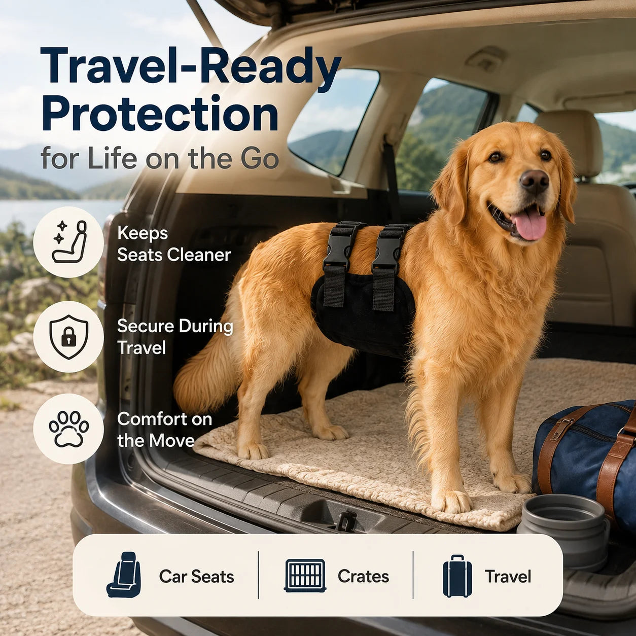 Pet Physiological Pants Outdoor Anti Harassment Safety Pants Comfortable Breathable Teddy Golden Retriever Male Dog Universal