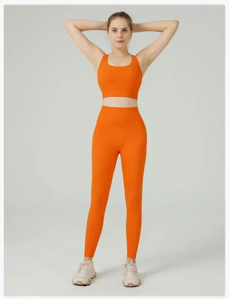 Women's Yoga Set Workout Set 2 Piece High Waist Yoga Leggings Sports Bra Gym Suit Activewear Sports Fitness Set Sports Suit