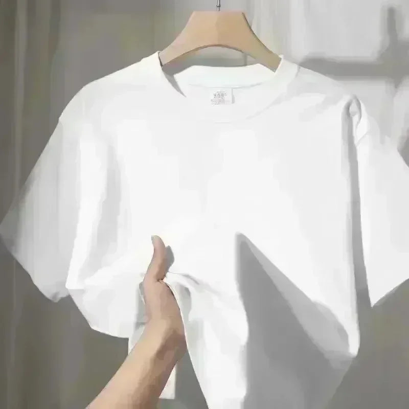 Men's Oversized T-shirts Fashion White Cotton T Shirt for Men Casual Summer Wear Bird Print Tee Shirts Men Clothing Lightweight
