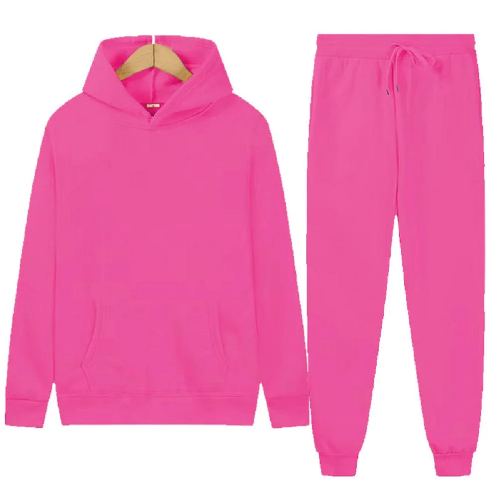 Men's Women 2Pcs Sets Fleece Sweatshirt Hoodies Pants Korda Inspired Tribute Male Sportswear Tracksuits Unisex Ensemble Homme