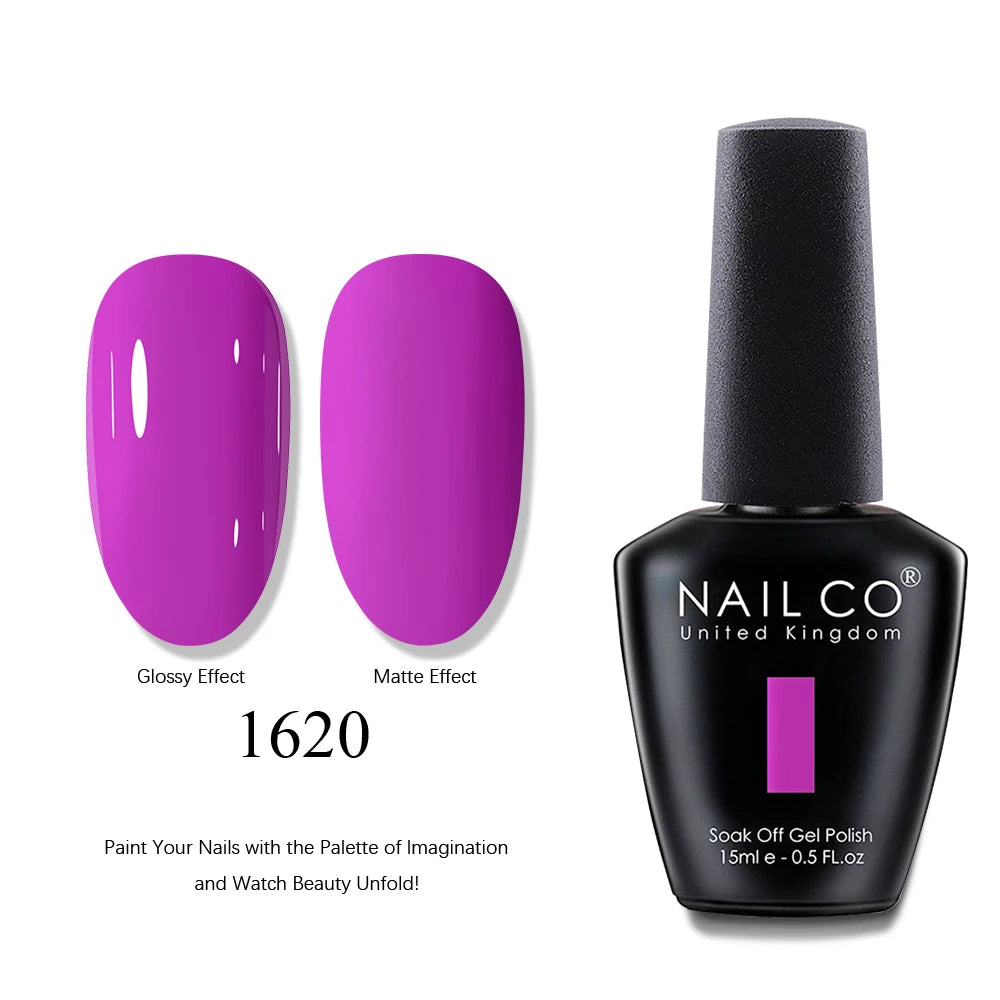NAILCO 2025 Hot 15ML Gel Nail Polish Nails Semi-permanent UV Varnish High Quality Glass Bottle Nail Art Polish For Manicure