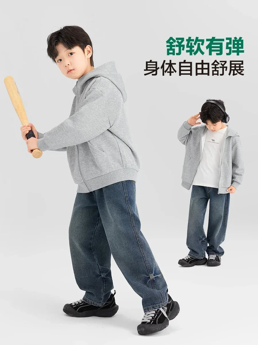 Bright Zip Casual Kids Hoodie