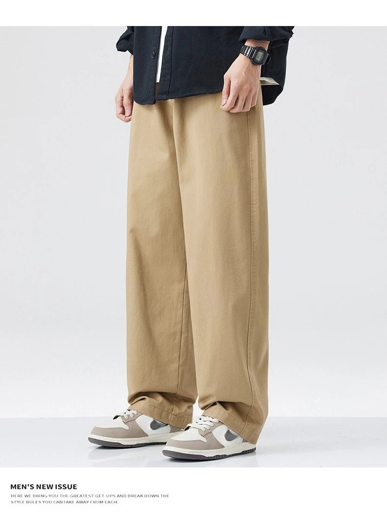 Retro Cotton Straight Casual Pants