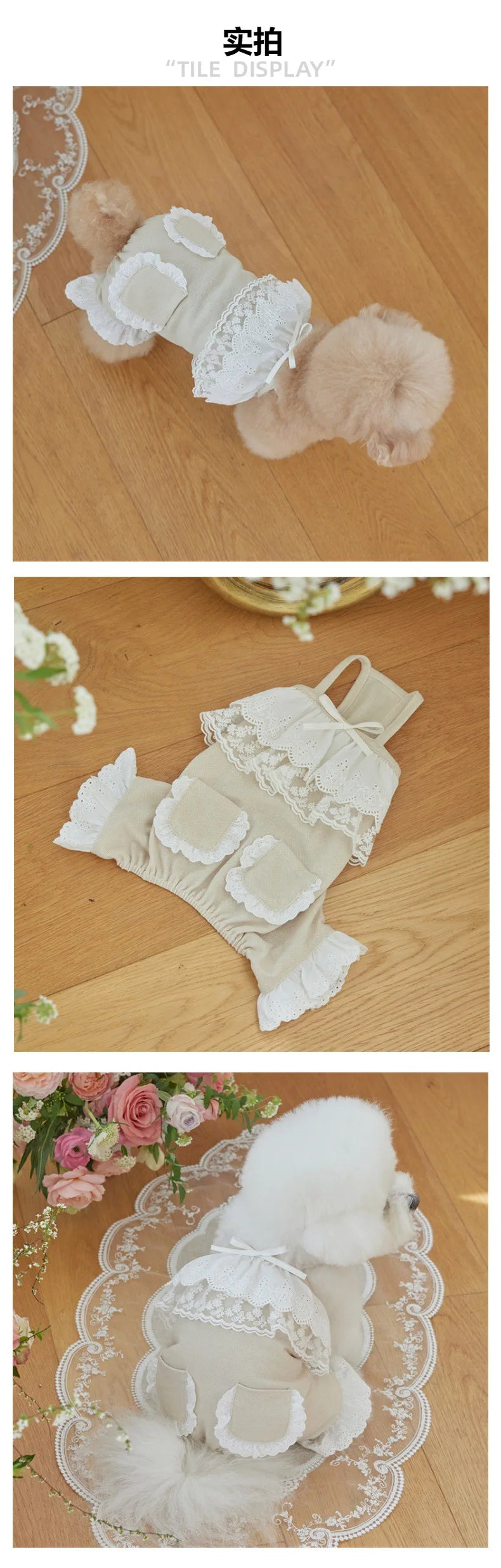 Cute Lace Pet Overalls Jumpsuit