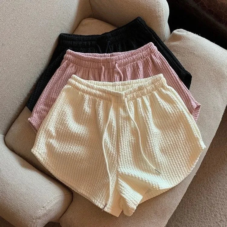 High Waist Drawstring Sweat Shorts