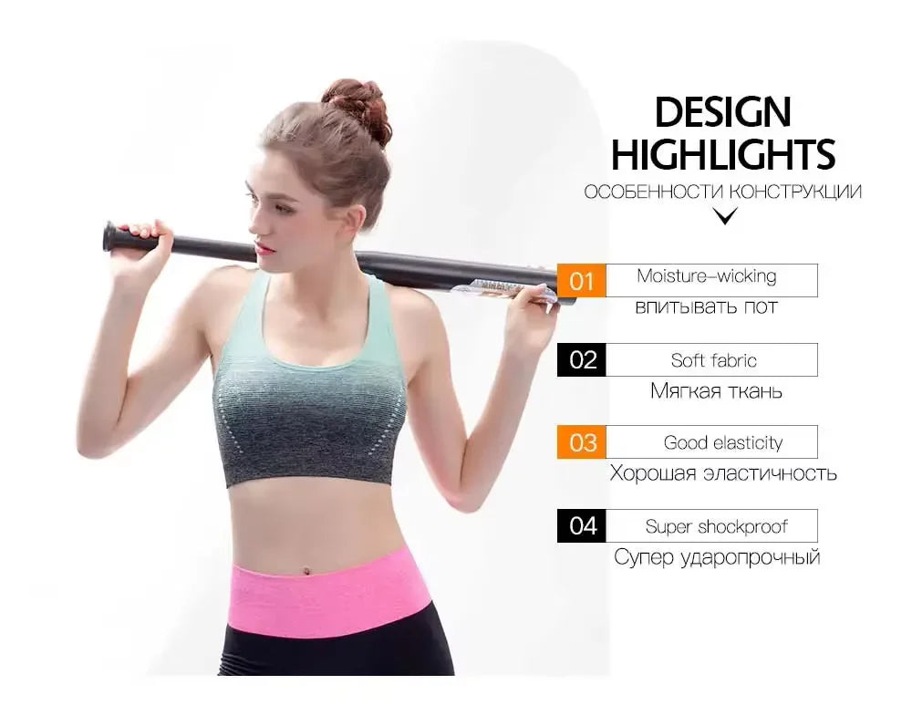 Sports Bra High Stretch Breathable Tops Fitness Women Padded for Running Yoga Gym Crop Bra Gradient Sports Bra for Workout Tops