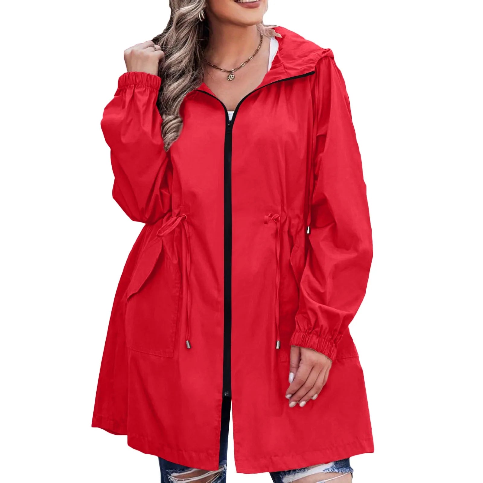 Women Trench Coat New Spring Autumn Jacket Casual Long Sleeve Hooded Mid Long Windbreaker Female Overcoat High-Quality Coats