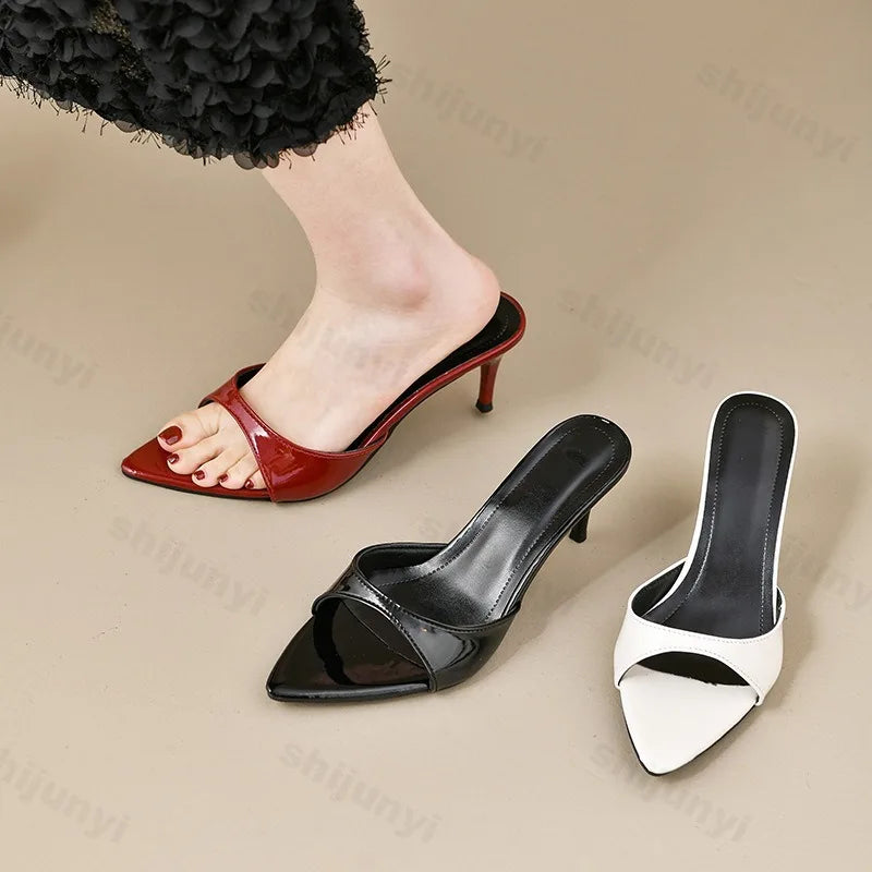 Women's High Heels Summer Slippers Women Sandals Fashion Classic Pointy Open Toe Stiletto Heels Sexy 2026 High-heeled Slippers