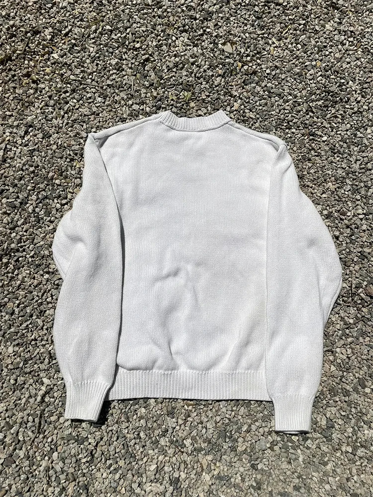 Men's Sweater Aphex Twin Knit Winter Oversized Vintage Long Sleeve Tops Jumper Pullover Y2k Streetwear Graphic Fashion Clothing