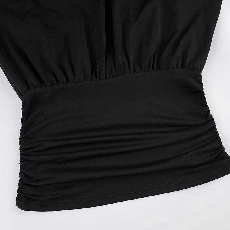 Elegant Black Turtleneck Tee Women