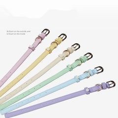 Cute Dog Accessories PU Leather Pet Collar Daisy Decoration Alloy Buckle Head Traction Rope Neck Loop for Cat Teddy Schnauzer