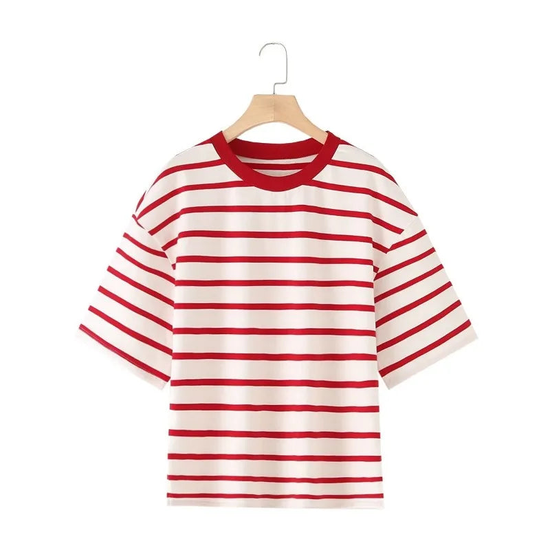 Striped Cotton Summer Tee Women