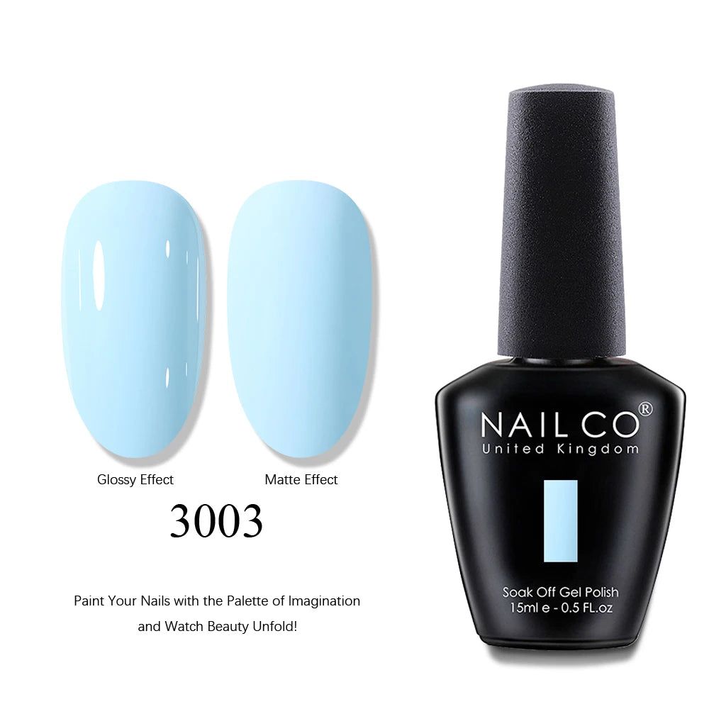 NAILCO 2025 Hot 15ML Gel Nail Polish Nails Semi-permanent UV Varnish High Quality Glass Bottle Nail Art Polish For Manicure