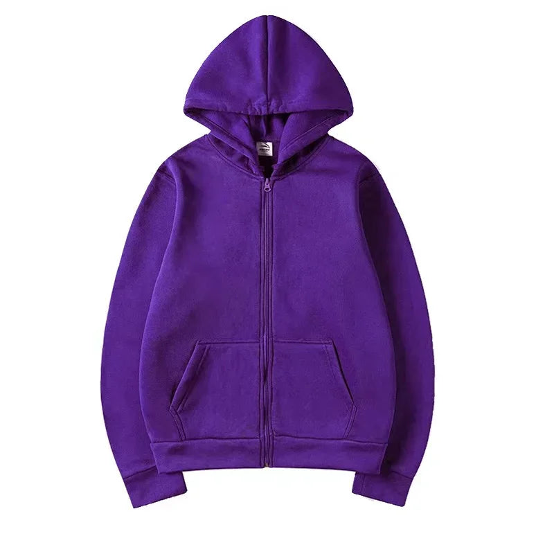 Men’s High Street Solid Zip-Up Hoodie