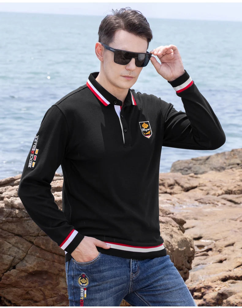 Thick Cotton Embroidered Polo Shirt