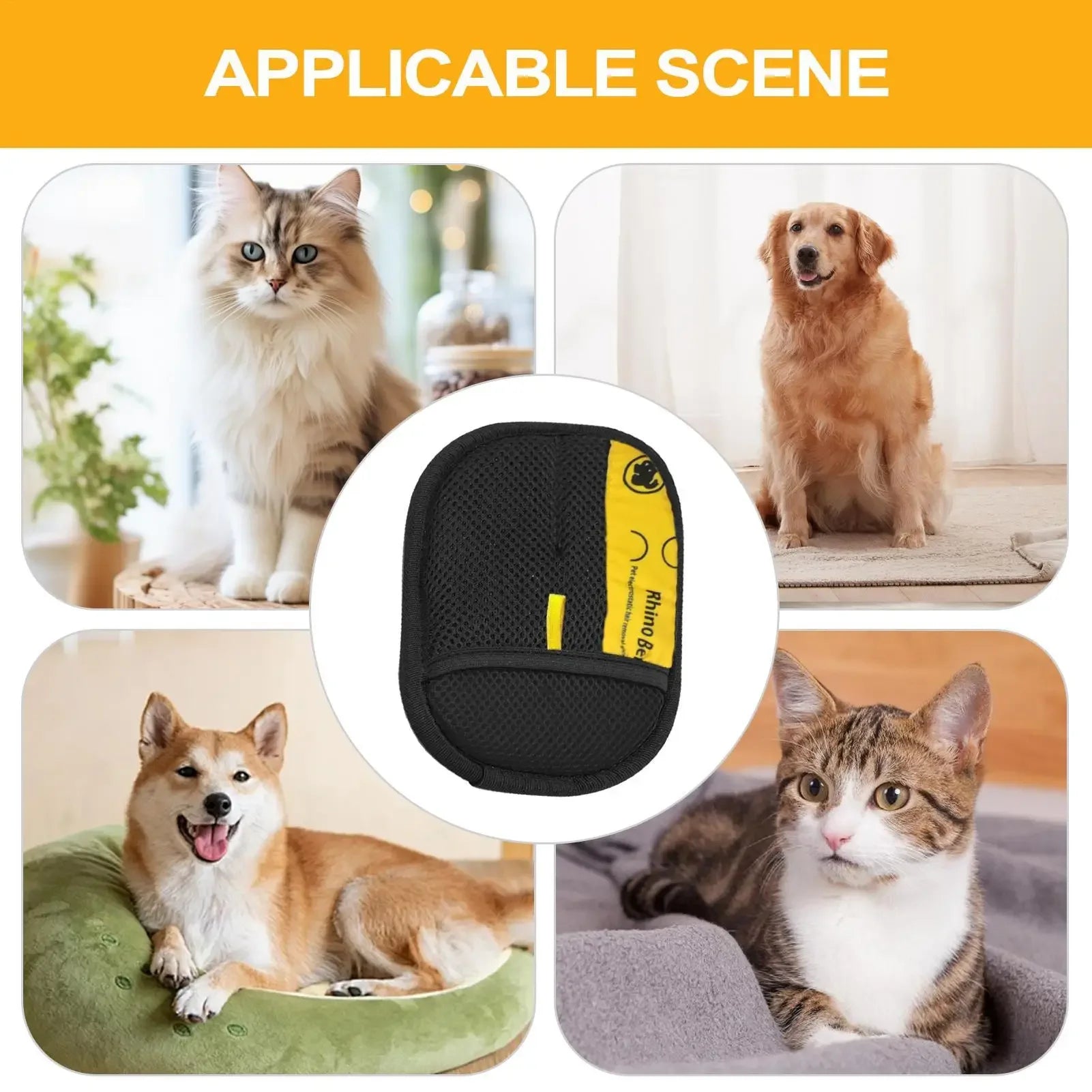 Cat Grooming Gloves Electrostatic Pet Hair Removal Brush for Cleaning Sofa Carpet clothes Double-sided Pet Hair Remover
