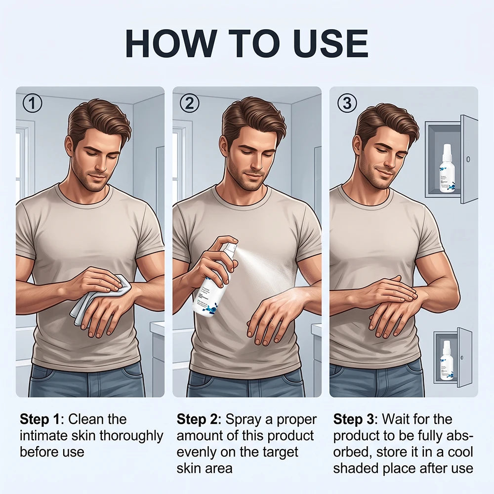 Men's Care Spray - Gentle Non-Irritating Formula, Nourish & Protect Body, All-Day Comfortable Skin, Daily Youthful Vitality