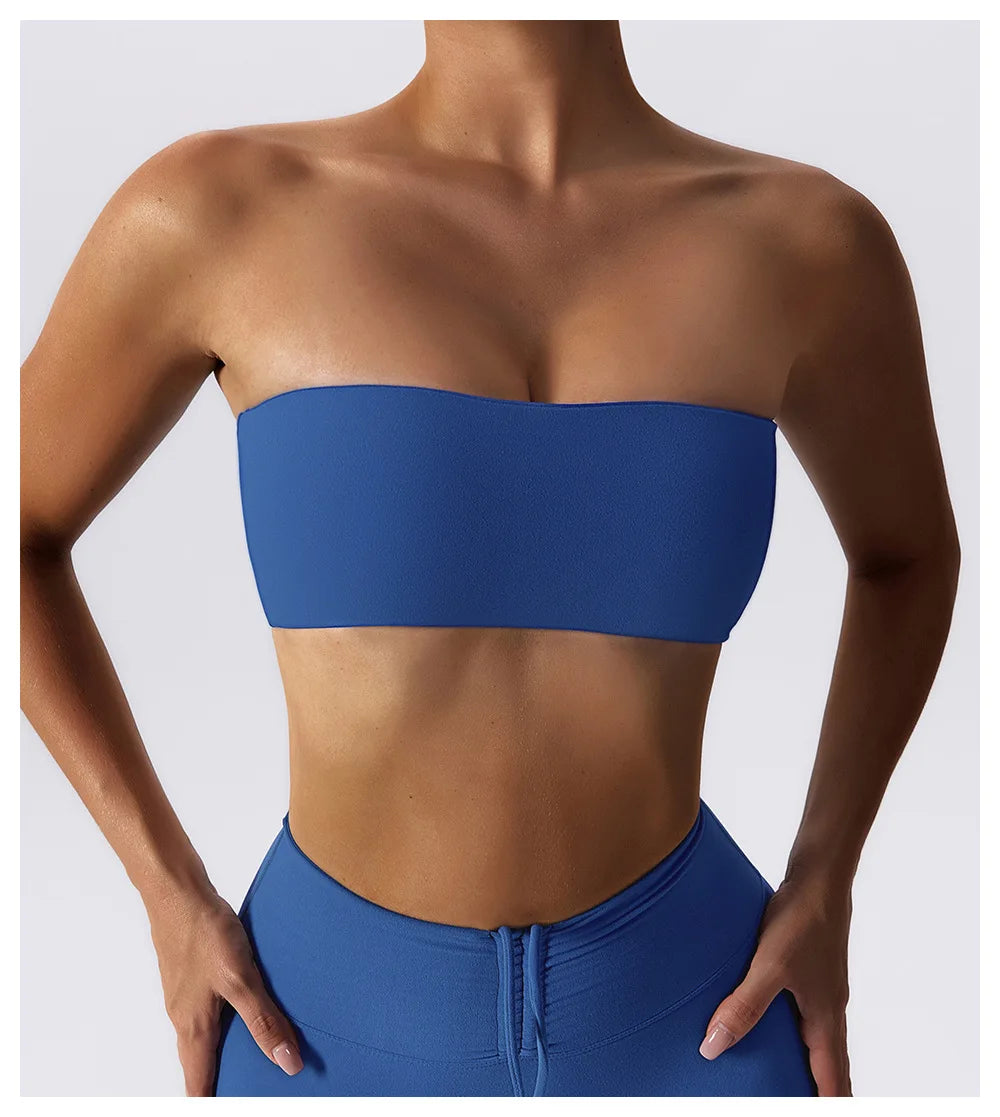 Sports Bra Sport Top Woman Gym Underwear Strapless Bustier Breathable Elastic Workout Tops Fitness Training Brassiere Yoga Bras