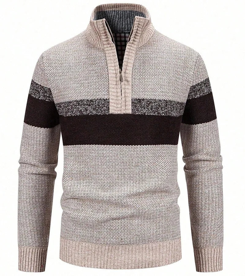 Zippered Fleece Turtleneck Sweater