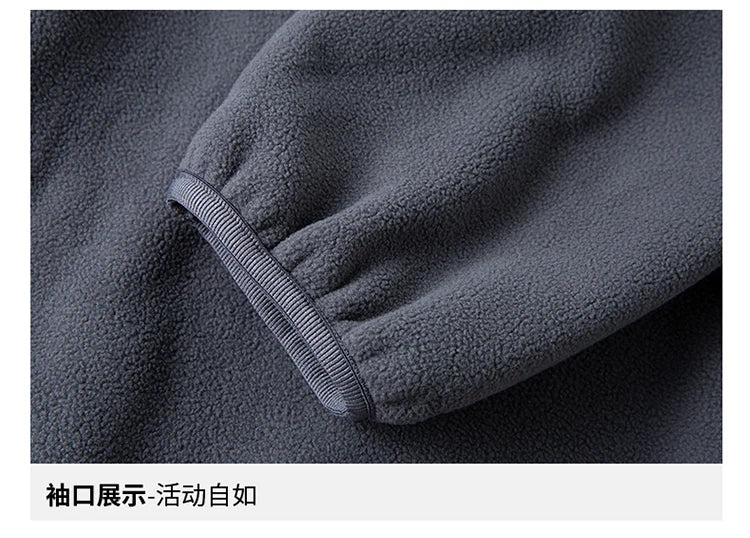 2025 Men Sweatshirt Turtleneck Half Button Pullover Male Polar Fleece Casual Basic Elegant Work Wear Winter Autumn Warm Jacket