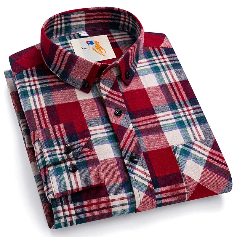 Classic Cotton Plaid Casual Shirt