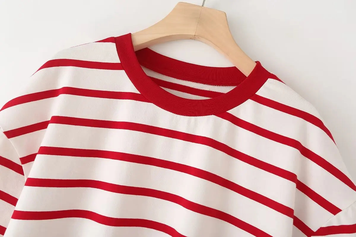 Striped Cotton Summer Tee Women