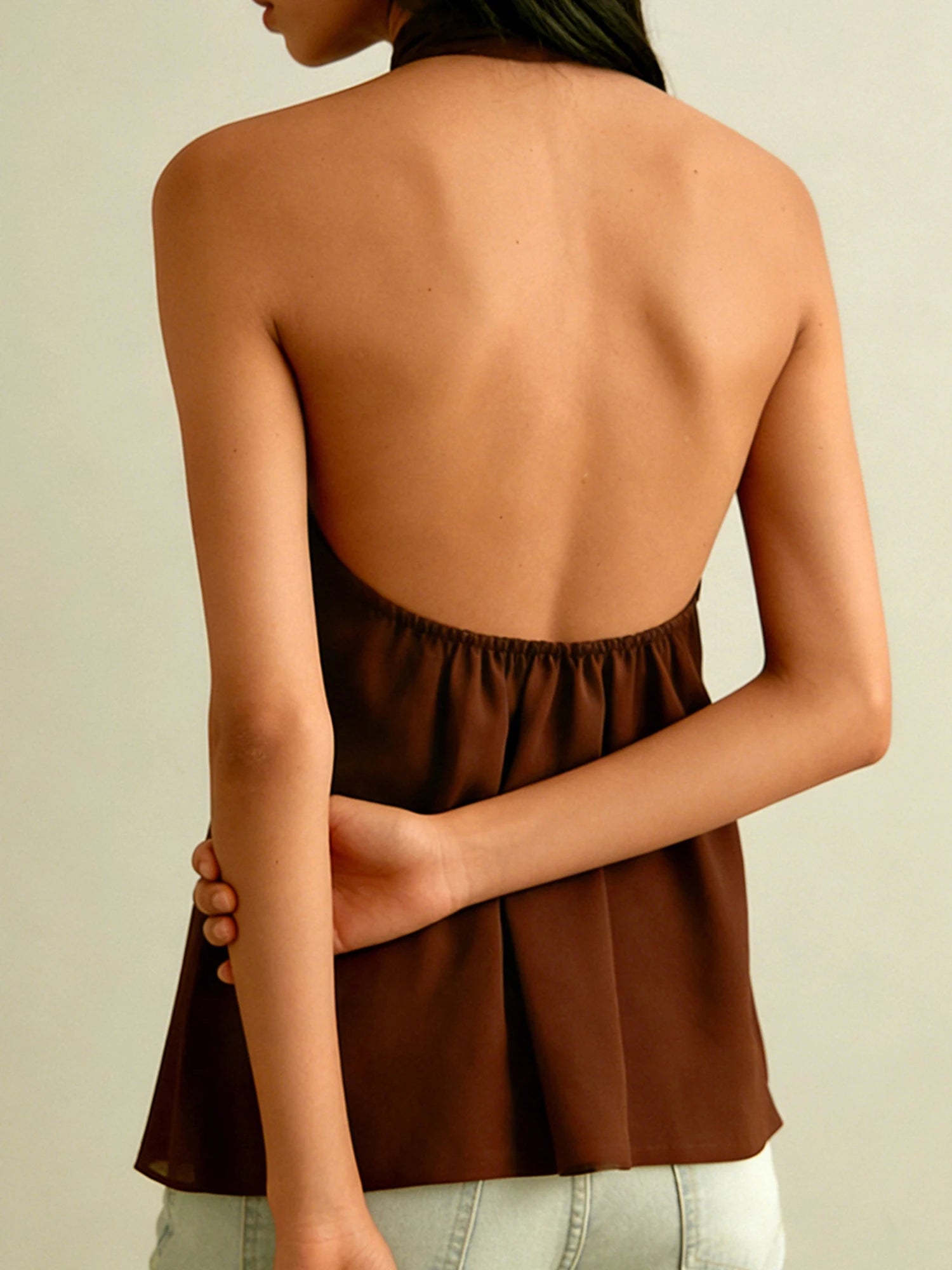 Women's Halter Tops Casual Loose Fit Stylish Solid Color Sleeveless Vest Suitable for Summer