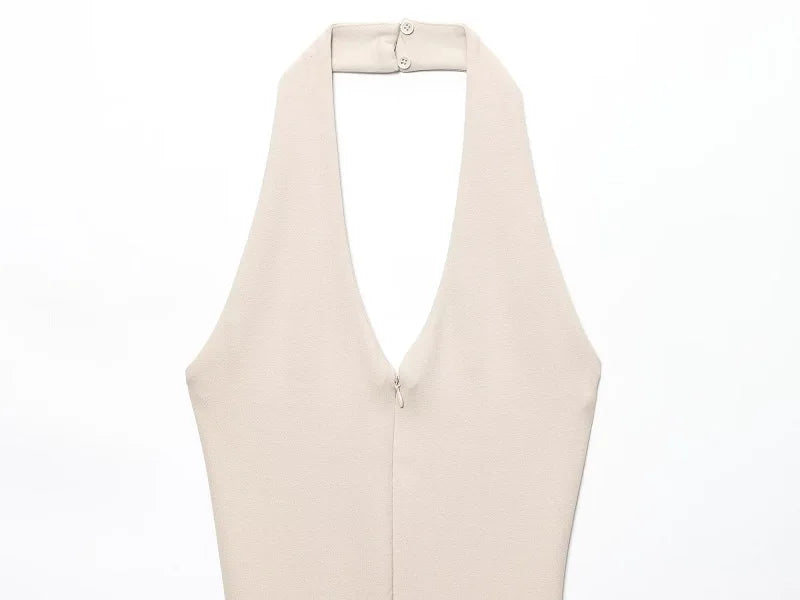 Sleek Flared Backless Summer Jumpsuit