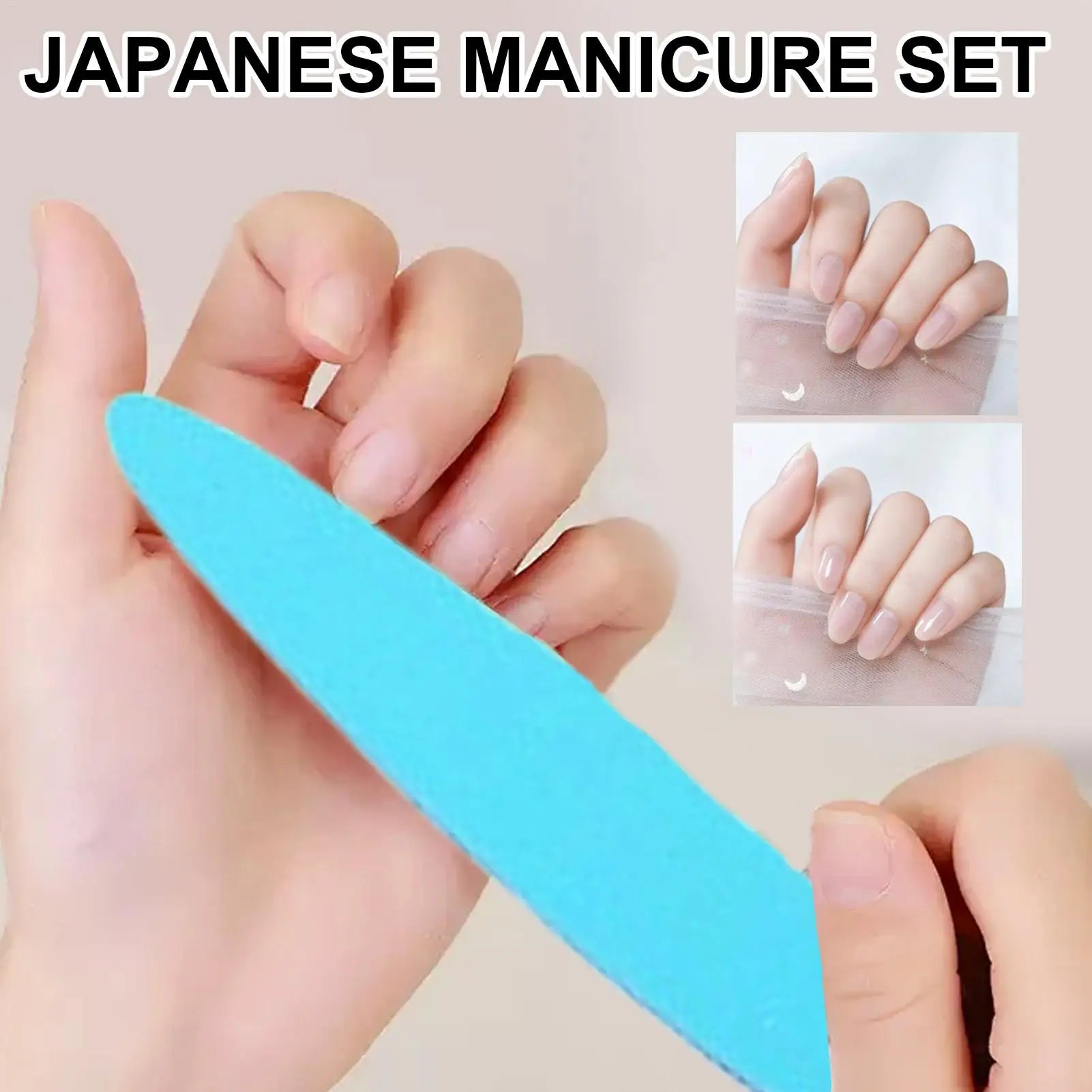 Nail Arts Tool Set With Polishing Wax Natural Nail Manicure Kit 3D Nail Tips Carving Tools For Home Salon Daily Party